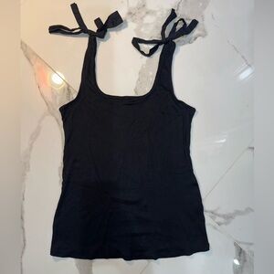 a new day Elegant Black Tie-Strap Camisole